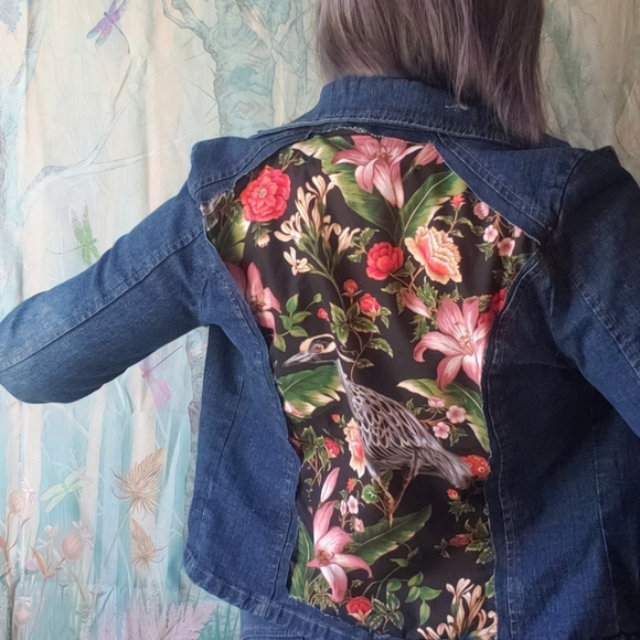 reworked Jackets & Blazers - Sold Reworked Artsy Denim Jacked Back Cut Out